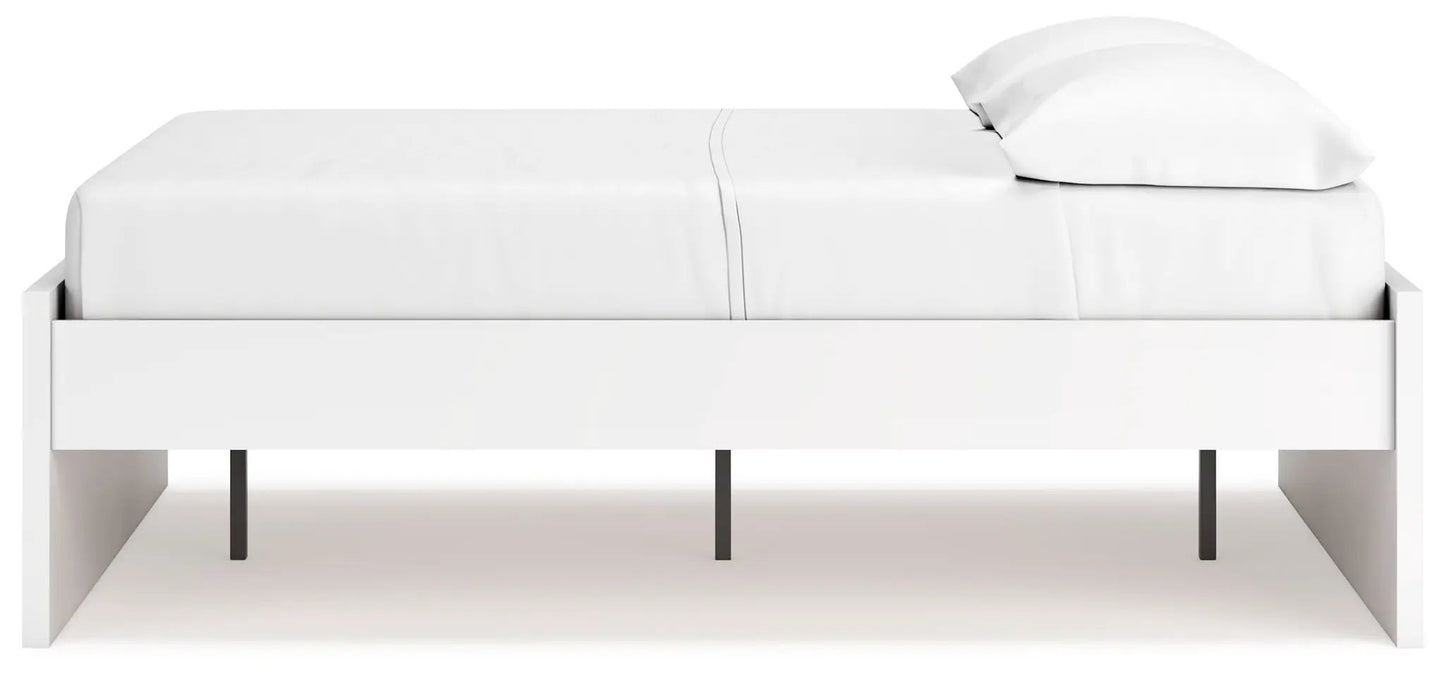 Onita platform bed in white with frame and metal legs, storage bed by Unique Piece Furniture on Tampa Home & Garden Store
