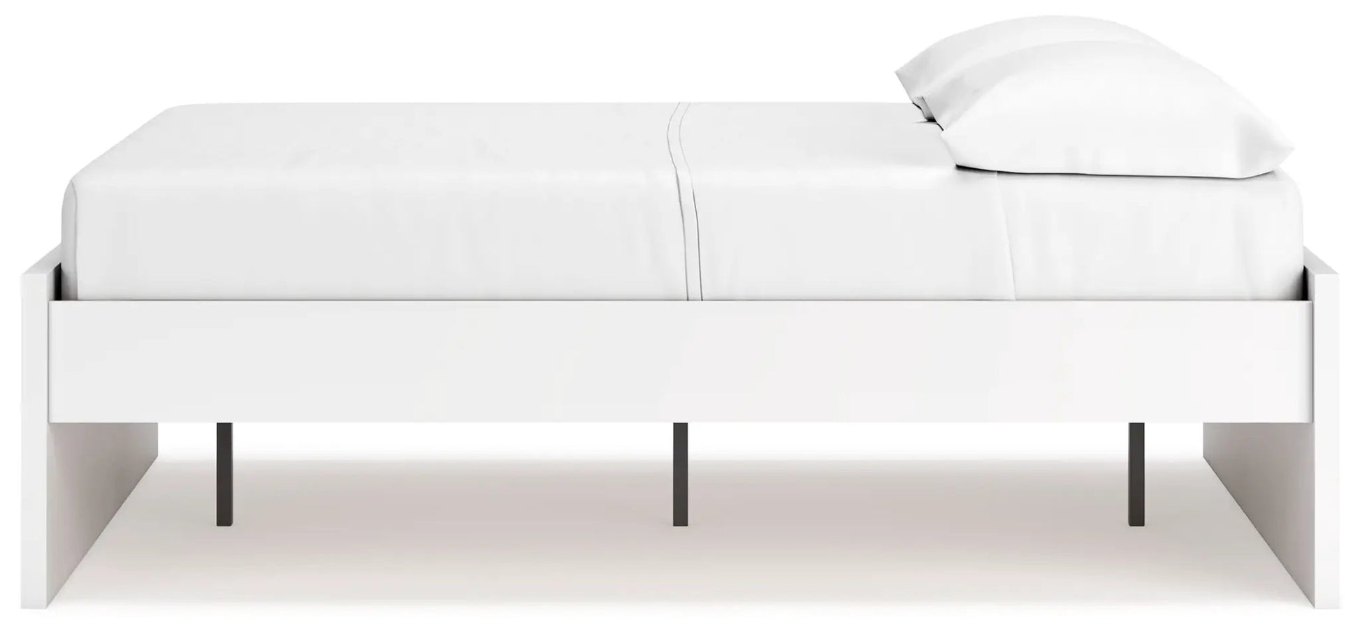 Onita platform bed in white with frame and metal legs, storage bed by Unique Piece Furniture on Tampa Home & Garden Store