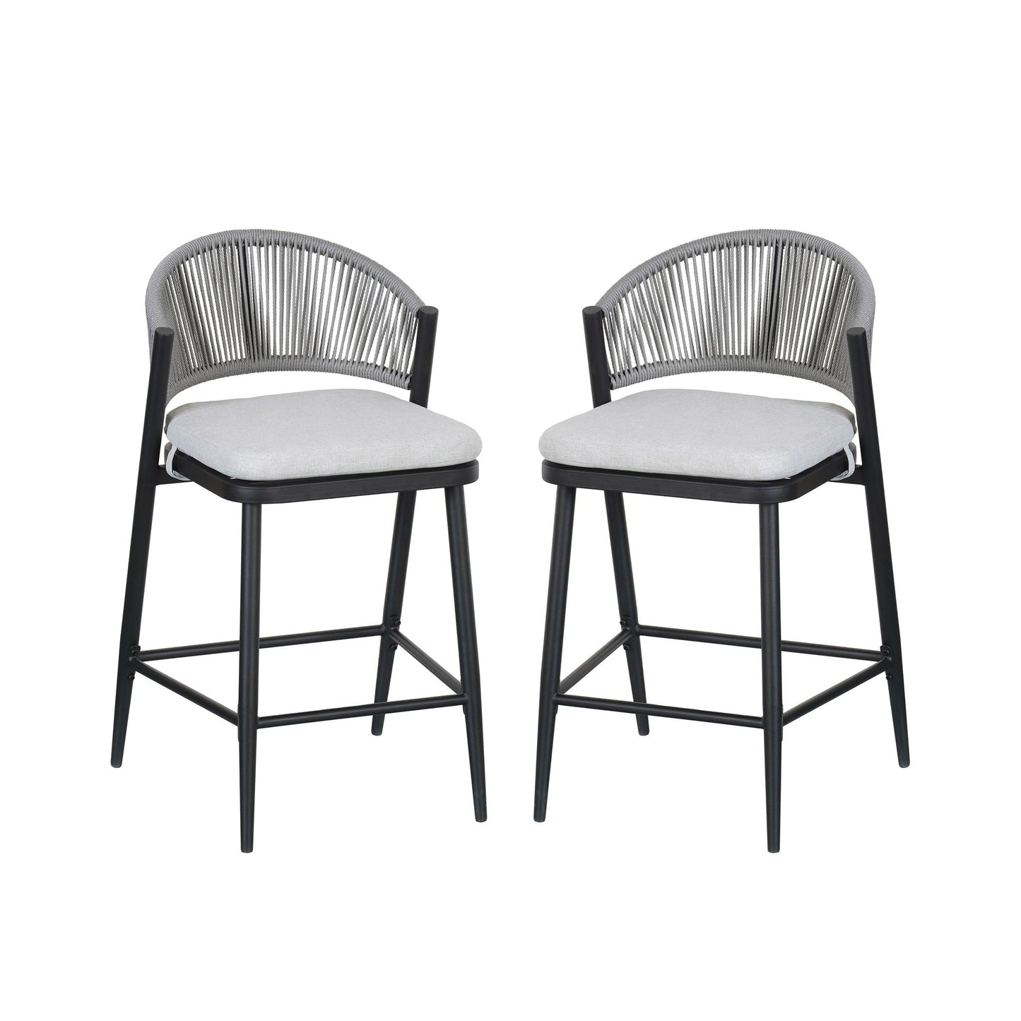 Outdoor Counter Stools with Wicker and Metal