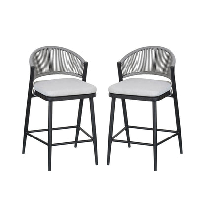 Outdoor Counter Stools with Wicker and Metal