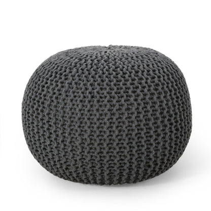 Bordeaux Knitted Pouf Versatile Ottoman Cushion