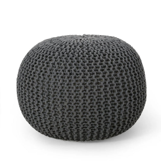 Bordeaux Knitted Pouf Versatile Ottoman Cushion