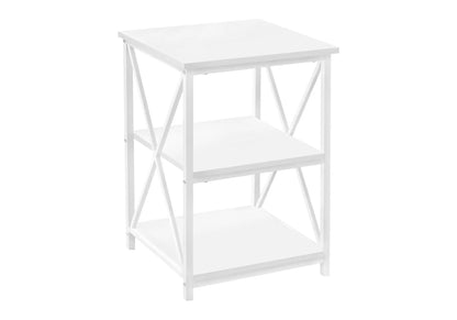 3 Tier Accent Table white with crisscross X-frame sides on Tampa Home & Garden Store