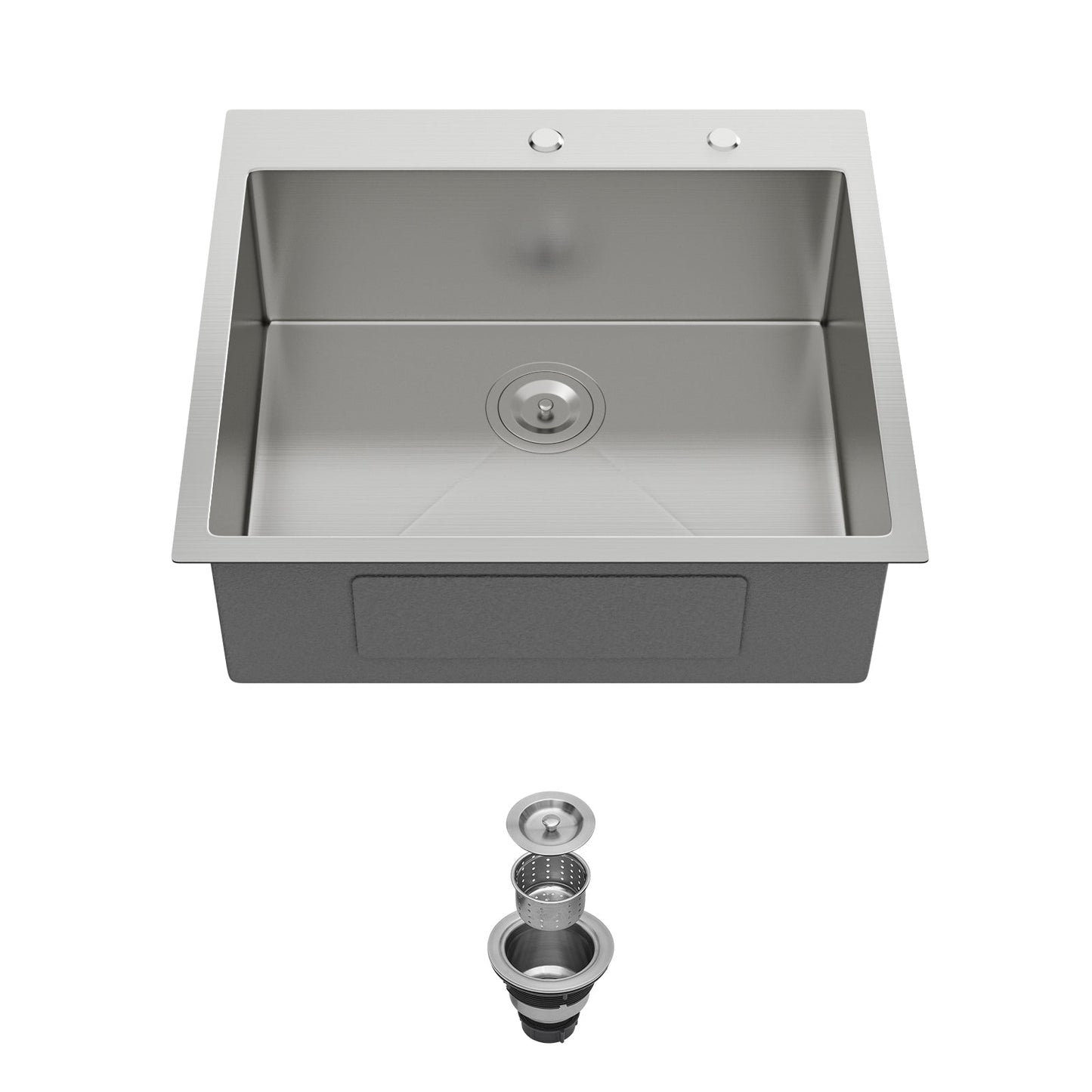 16 Gauge Drop In Single Bowl Kitchen Sink