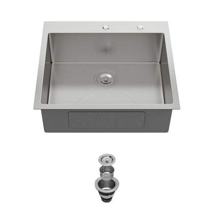 16 Gauge Drop In Single Bowl Kitchen Sink