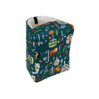 Parrot cotton pet nest teal printed fabric with plush white interior warm thickened on Tampa Home & Garden Store