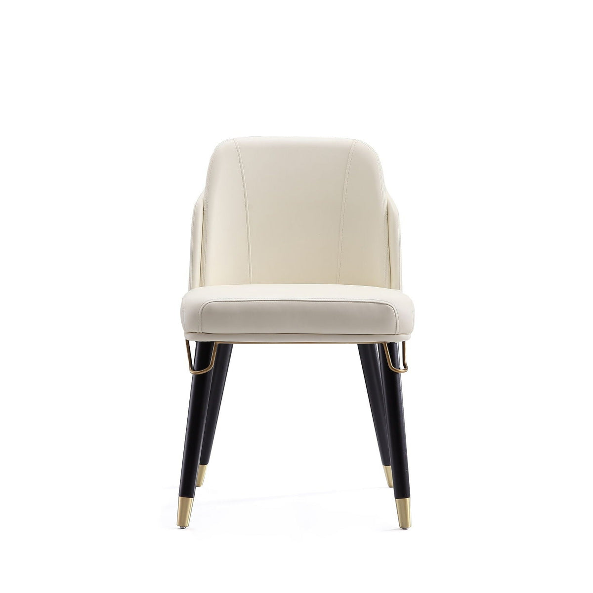 Estelle Dining Chair beige upholstery, dark legs with brass tips, HouseOfZazla on Tampa Home & Garden Store