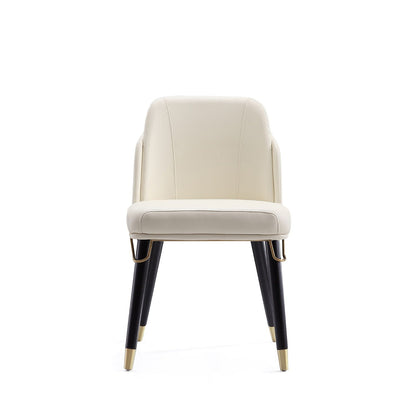 Estelle Dining Chair beige upholstery, dark legs with brass tips, HouseOfZazla on Tampa Home & Garden Store