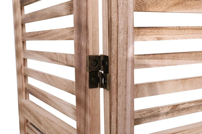 Expertly Designed Panel Folding Room Divider in wood with slatted panels and hinge on Tampa Home & Garden Store