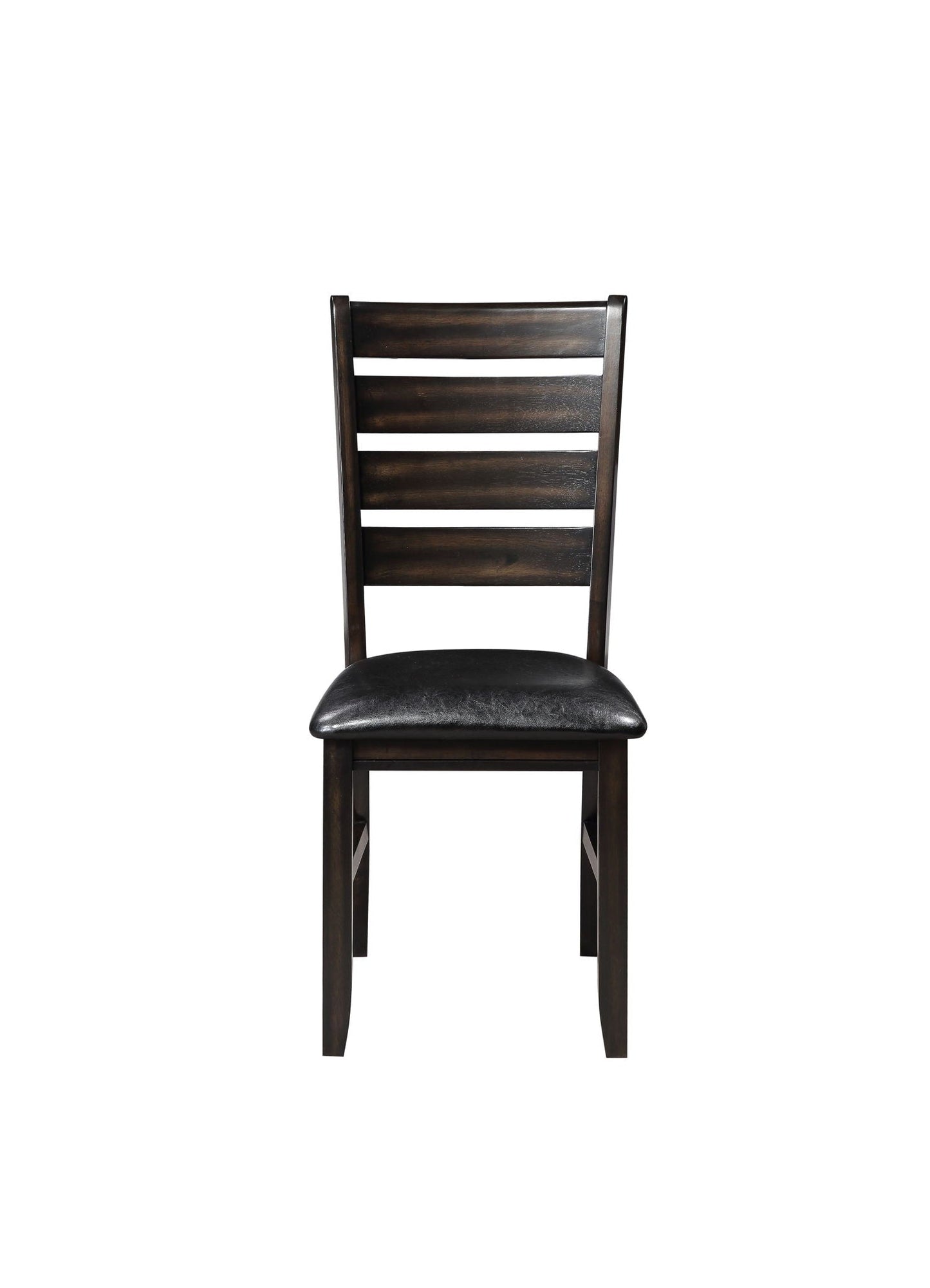 Urbana synthetic leather side chair set of 2 in dark brown wood with black upholstered seat on Tampa Home & Garden Store