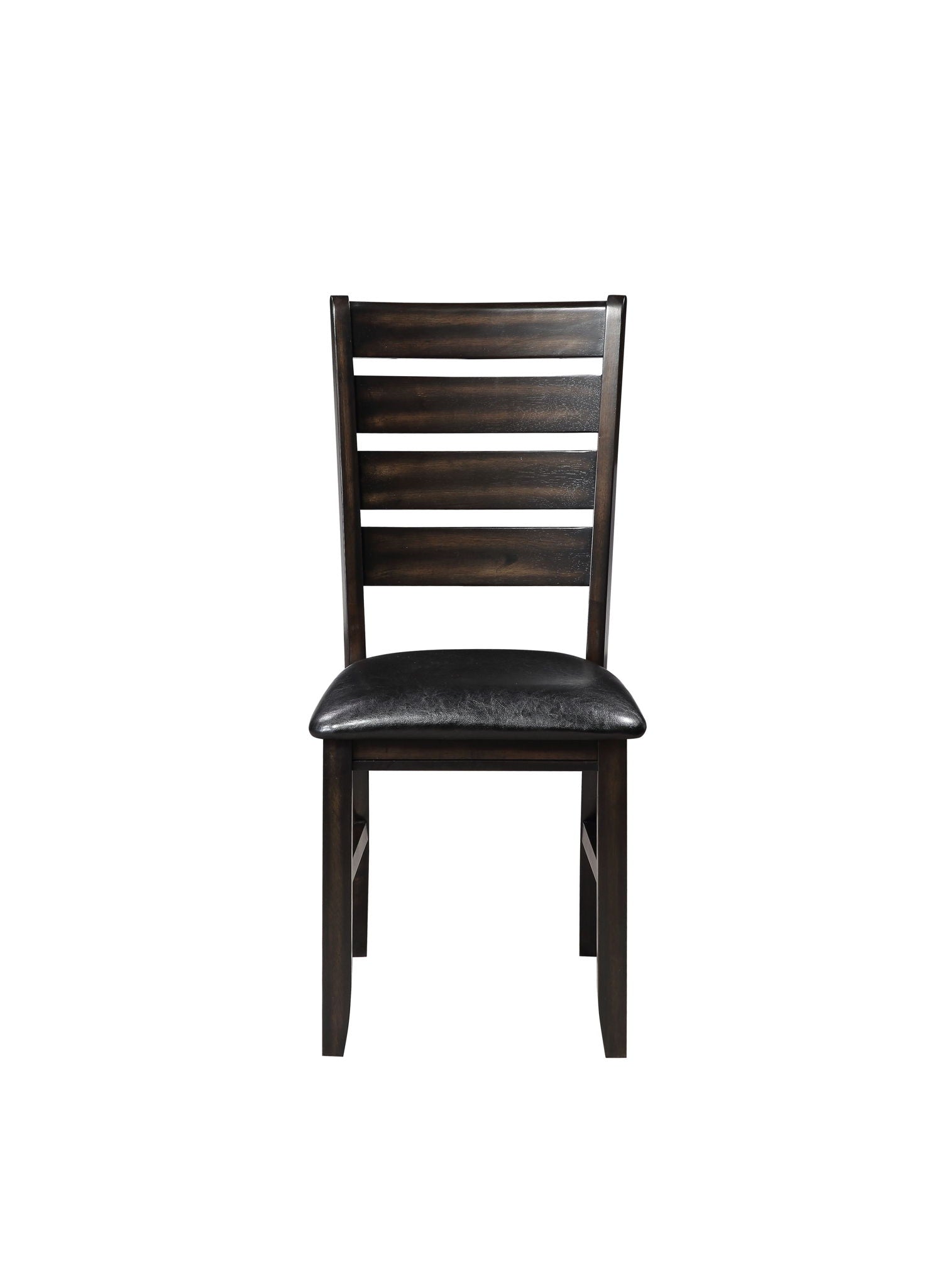 Urbana synthetic leather side chair set of 2 in dark brown wood with black upholstered seat on Tampa Home & Garden Store