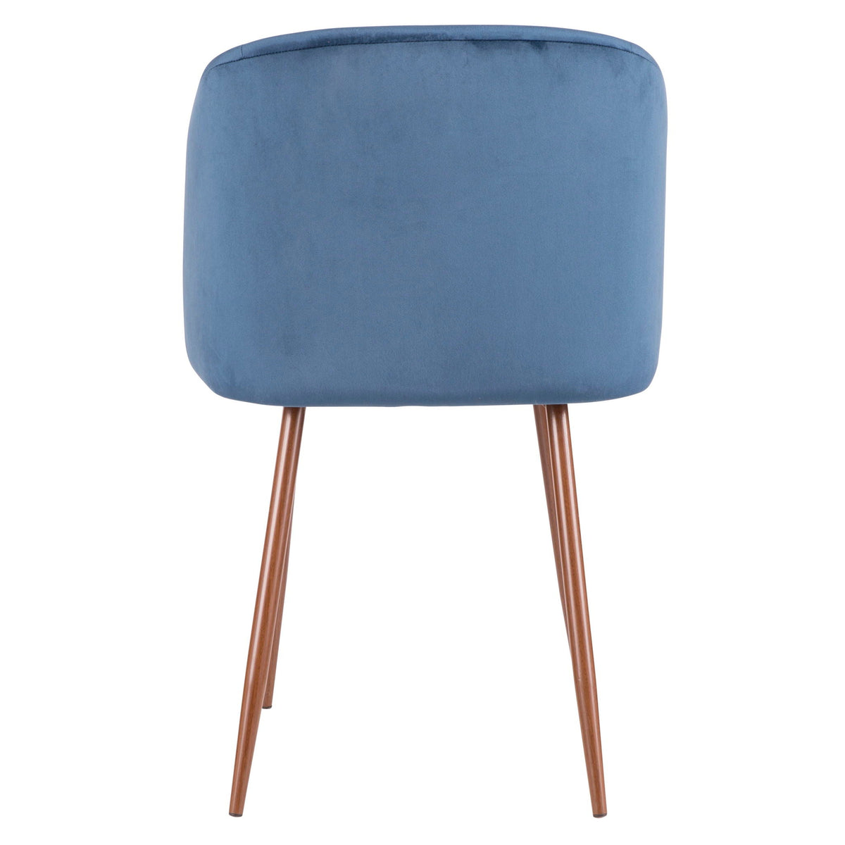 Blue padded bucket-seat dining chair with wooden legs for kids on Tampa Home & Garden Store