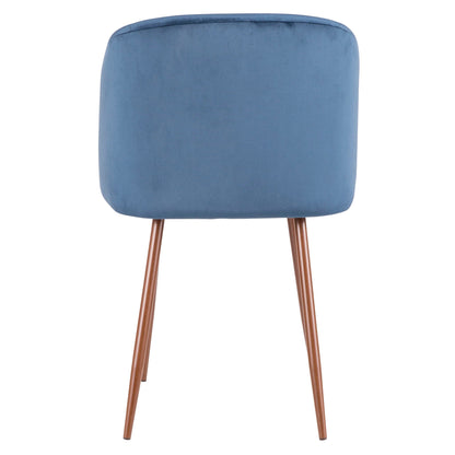 Blue padded bucket-seat dining chair with wooden legs for kids on Tampa Home & Garden Store