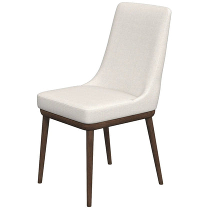 Kate Mid-Century Modern Dining Chairs, beige fabric upholstery with dark wood legs, set of 2 on Tampa Home & Garden Store