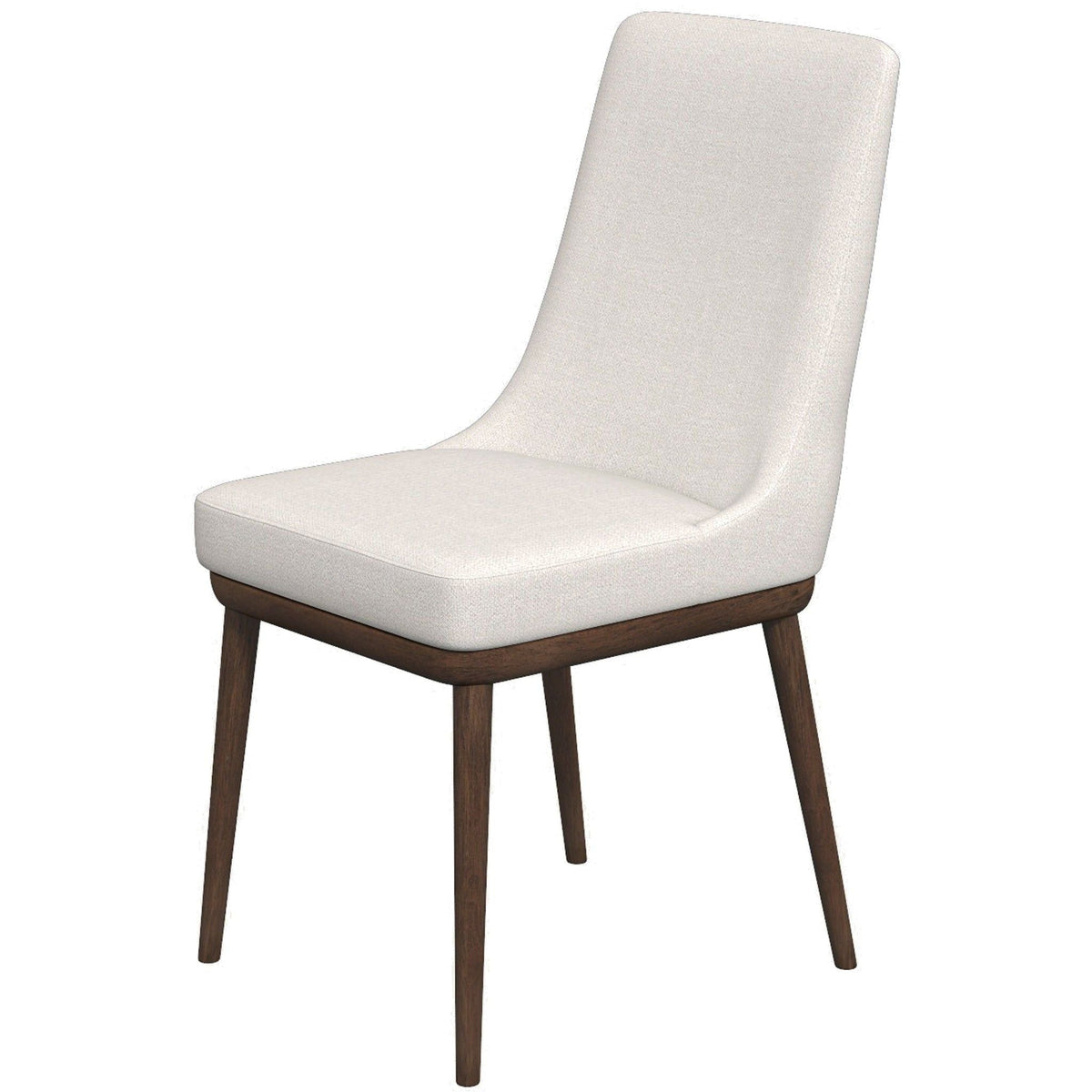 Mid-Century Modern dining chair set of 2 in beige fabric with solid wood legs on Tampa Home & Garden Store