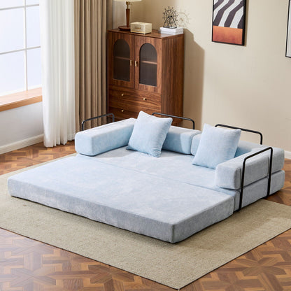Compact Floor Sofa Bed With A Pillow And Frame