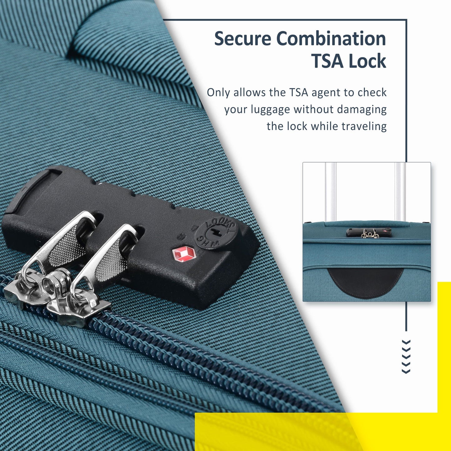 Softside expandable 3-piece blue luggage set by HouseOfZazla with TSA lock on Tampa Home & Garden Store