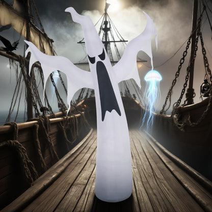Halloween Ghost and the Large Yard Inflatable