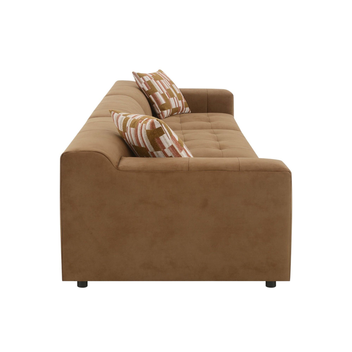 Modular Sofa with Chocolate Cushions and Pillows