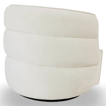 Walden Stylish Swivel Chair white fabric upholstery Unique Piece Furniture on Tampa Home & Garden Store