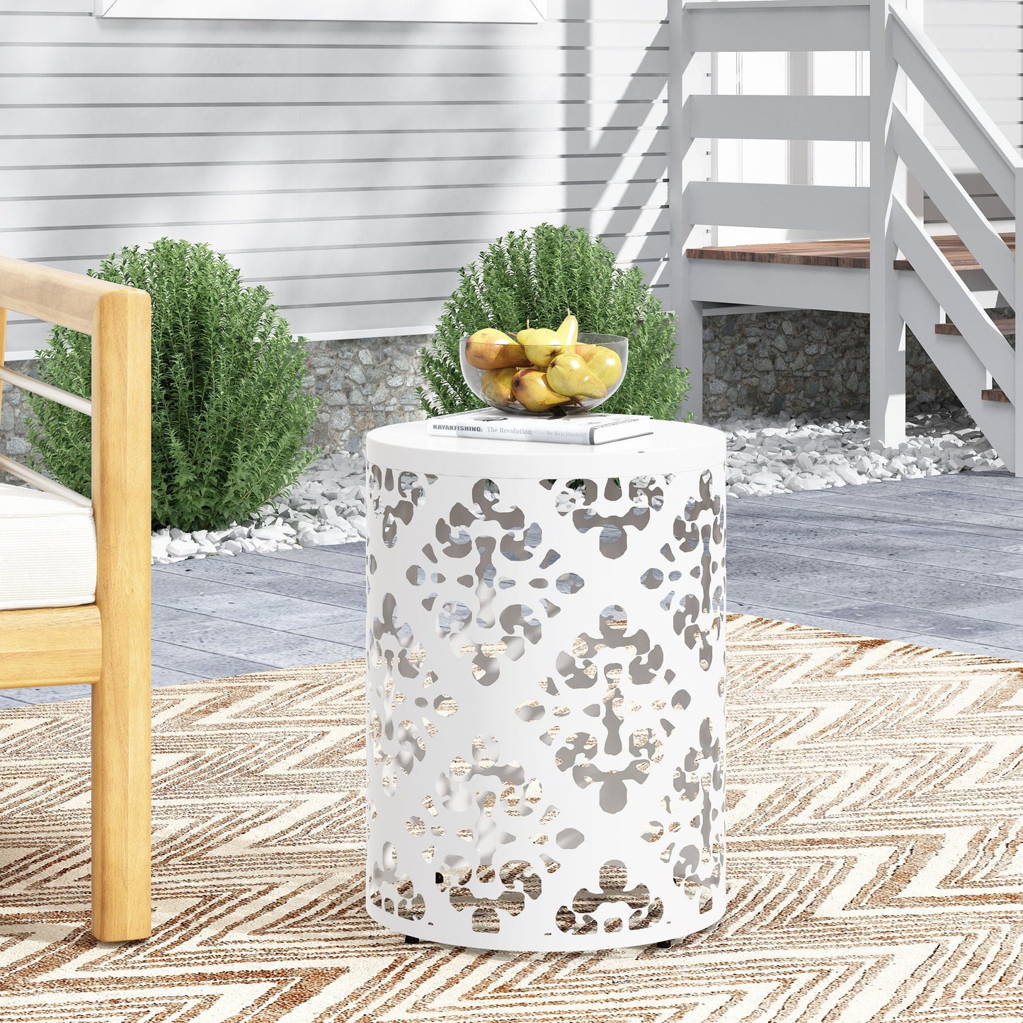 Modern Metal Outdoor End Table For The Patio