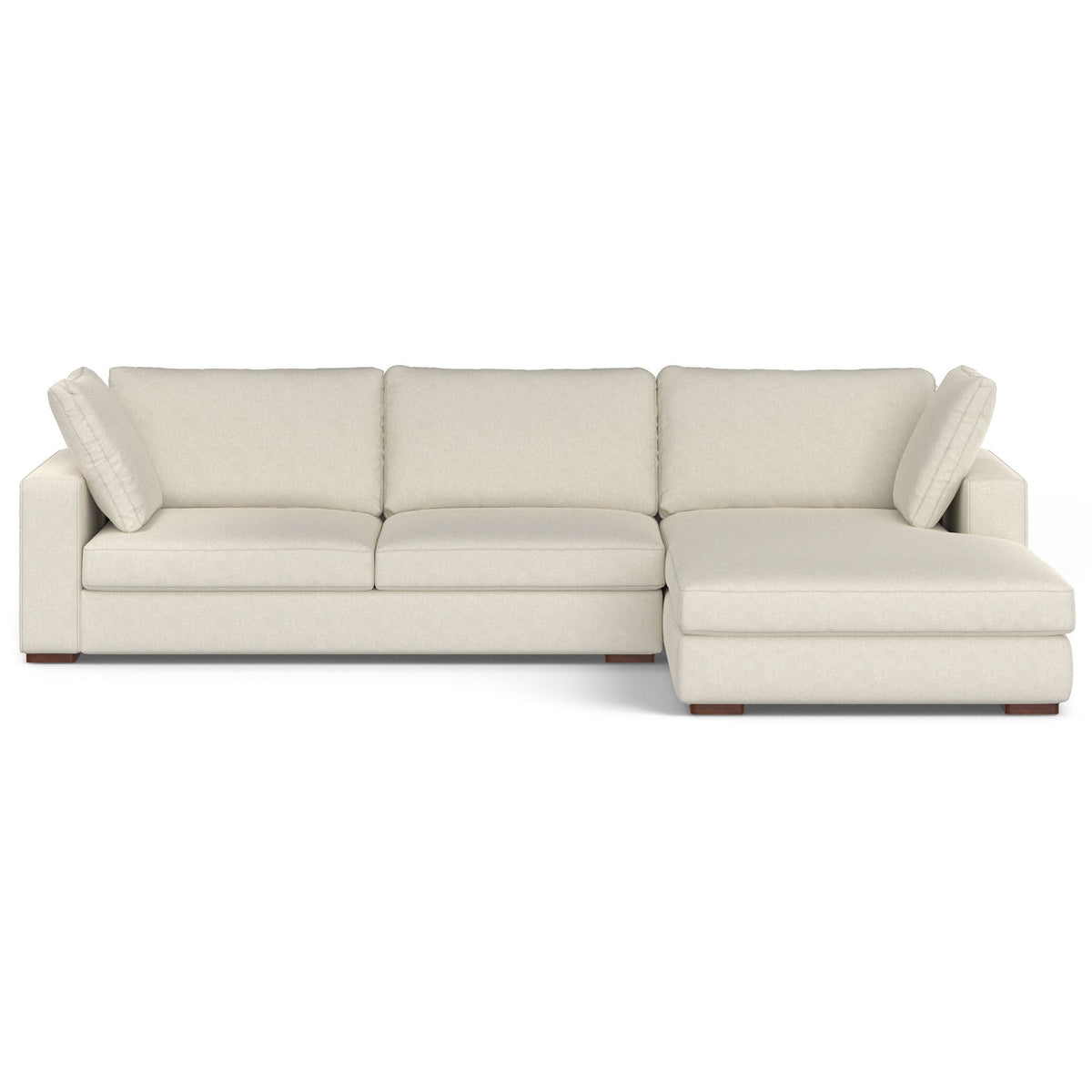 Charlie - Upholstered Deep Seater Sectional Sofa cream fabric with right chaise HouseOfZazla on Tampa Home & Garden Store