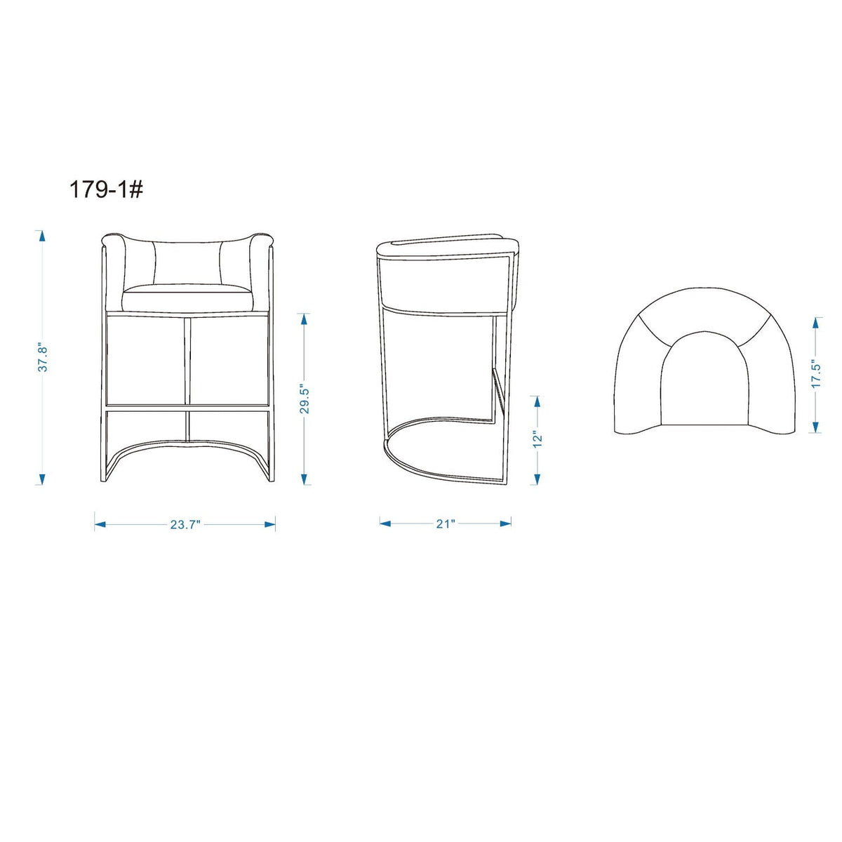Cosmopolitan Stool with Upholstered Seat and Metal Frame counter-height bench HouseOfZazla on Tampa Home & Garden Store