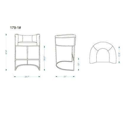 Cosmopolitan Stool with Upholstered Seat and Metal Frame counter-height bench HouseOfZazla on Tampa Home & Garden Store