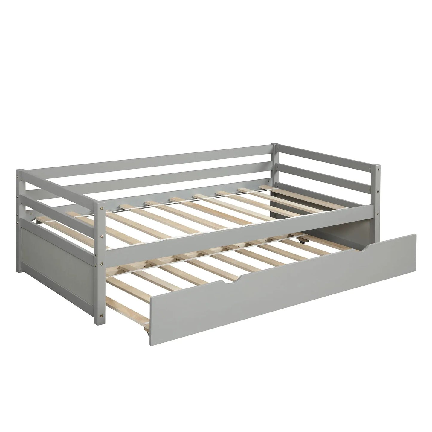 Twin Daybed with Trundle Frame and Solid Pine