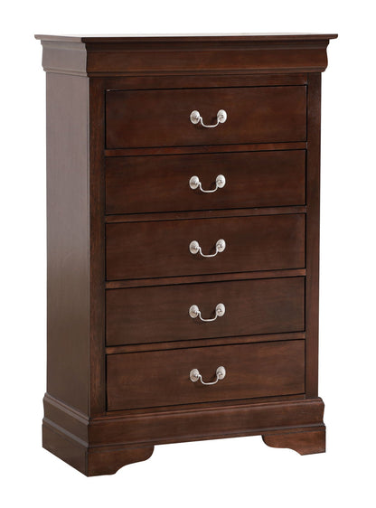 Louis Phillipe Accent Chest in dark cherry with silver handles, few drawers HouseOfZazla on Tampa Home & Garden Store