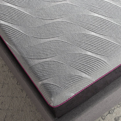 11in Renew Cooling Fast Responding Latex Foam Mattress grey textured fabric with pink edge piping on Tampa Home & Garden Store