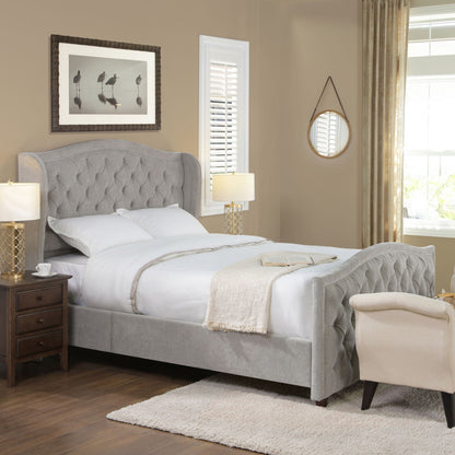 Solid Upholstered Bed Frame and Headboard Set