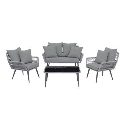 the Portofino Four Piece Outdoor Lounge Set