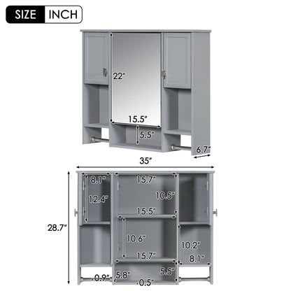 Wall Mounted Bathroom Cabinet and Mirror Shelf