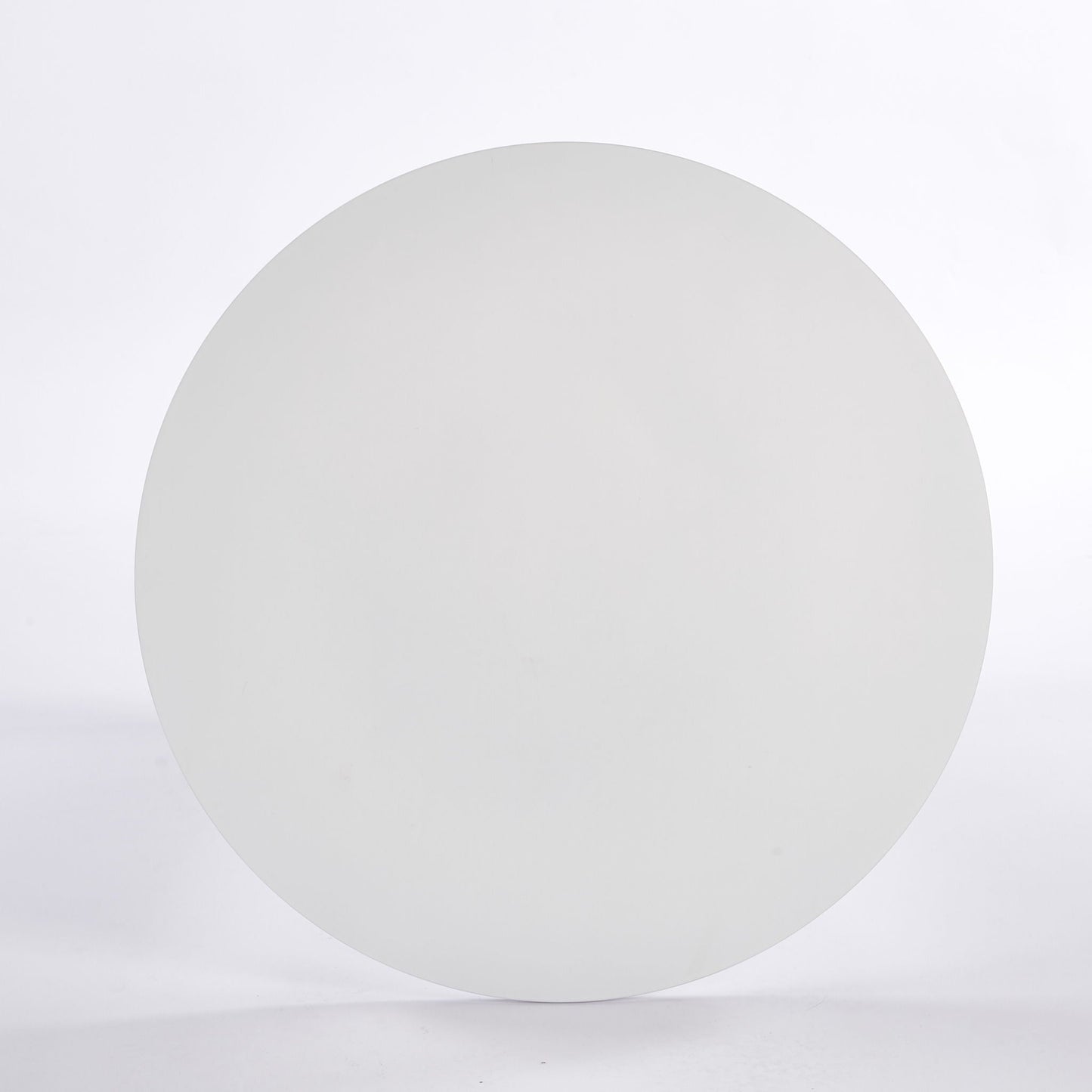 Round White Kitchen Table with Metal Base