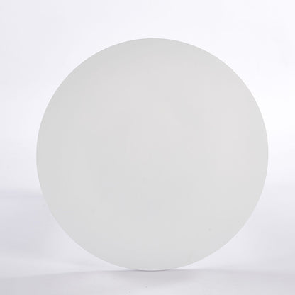 Round White Kitchen Table with Metal Base