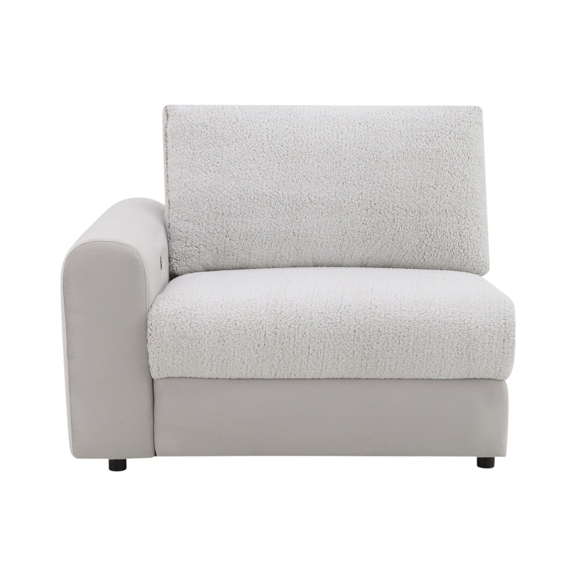 Tarrance modular power recliner sectional gray boucle with armrest base by HouseOfZazla on Tampa Home & Garden Store
