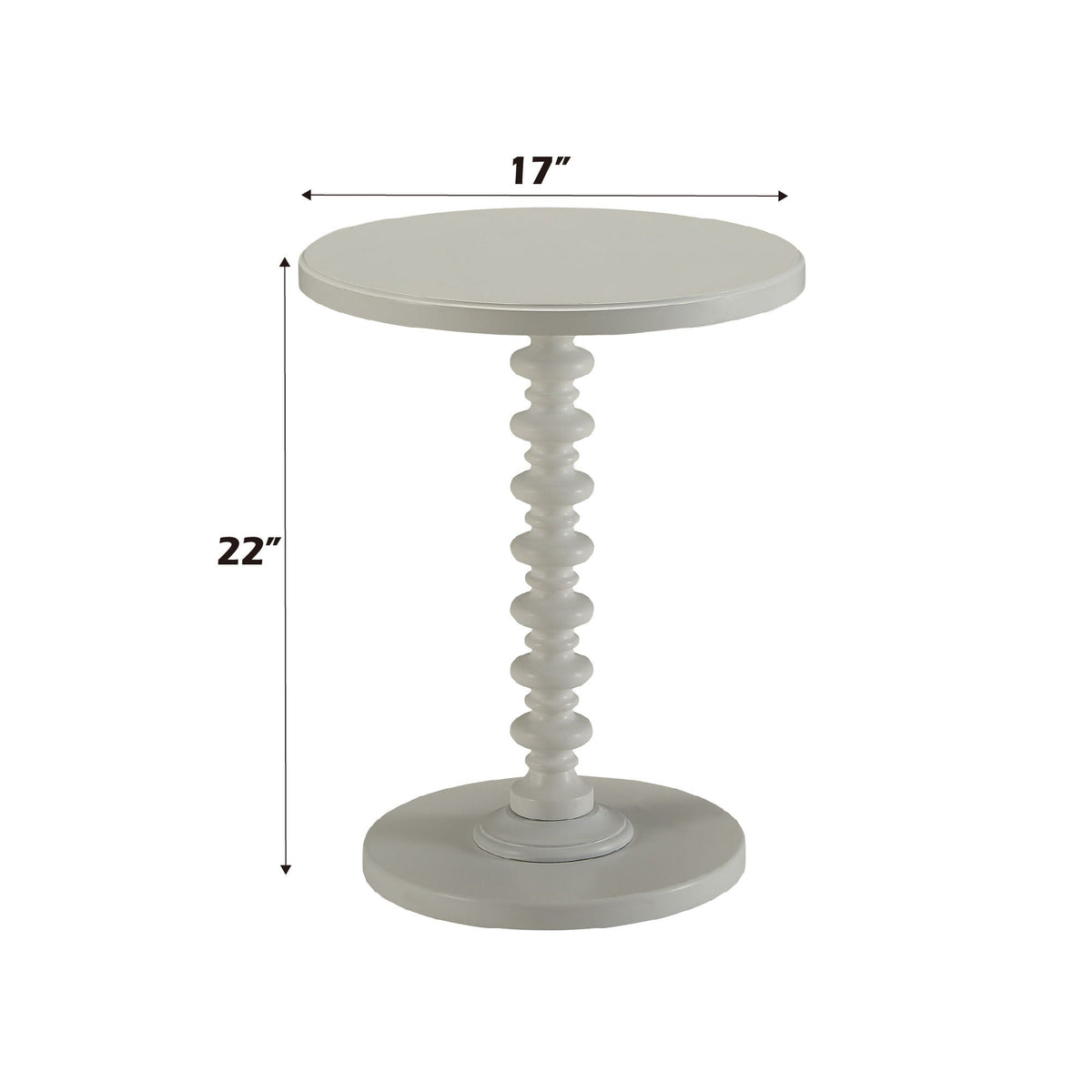 Round accent table with pedestal base in white, 17-inch diameter, by HouseOfZazla on Tampa Home & Garden Store
