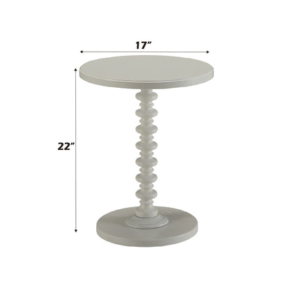 Round accent table with pedestal base in white, 17-inch diameter, by HouseOfZazla on Tampa Home & Garden Store