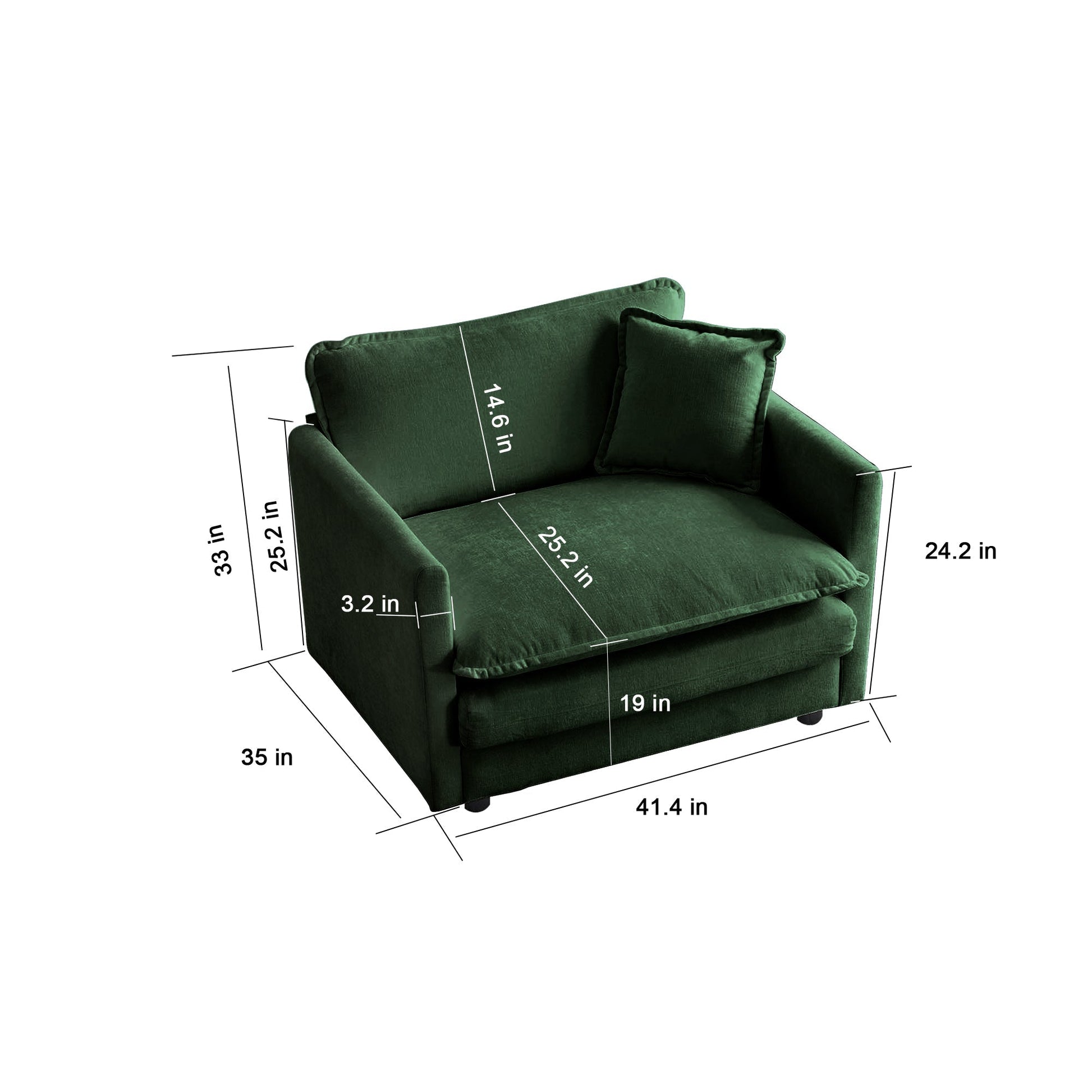 2-Piece Upholstered Sectional Sofa Set in green chenille by HouseOfZazla with cushions on Tampa Home & Garden Store