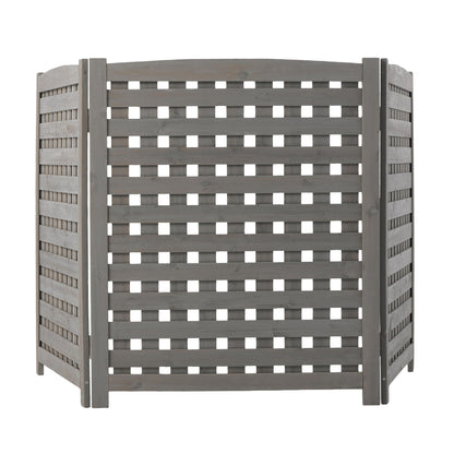 Three Wooden Fences and Outdoor AC Privacy