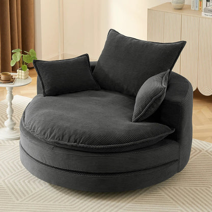 360 Degree Swivel Barrel Chair with Dual Cushions
