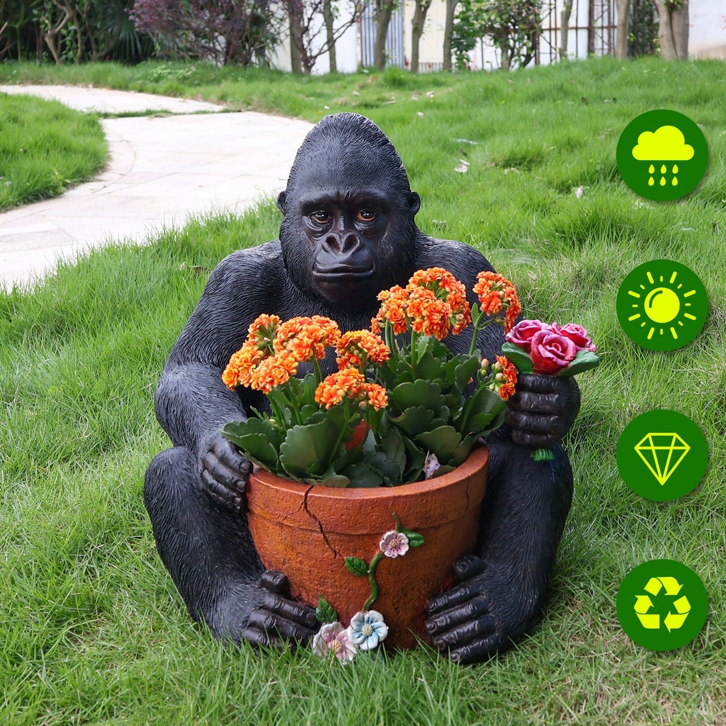 Chimpanzee Flower Pot and Outdoor Sculpture