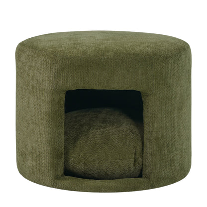 Ottoman green fabric pet friendly with removable cushion and hidden pet nook HouseOfZazla on Tampa Home & Garden Store
