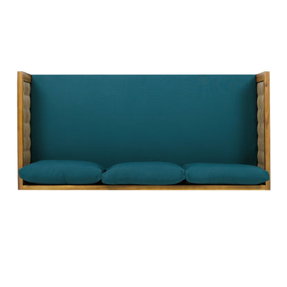 Claremont 3-Seater Daybed with teak/acacia wood frame and teal water-resistant cushions on Tampa Home & Garden Store