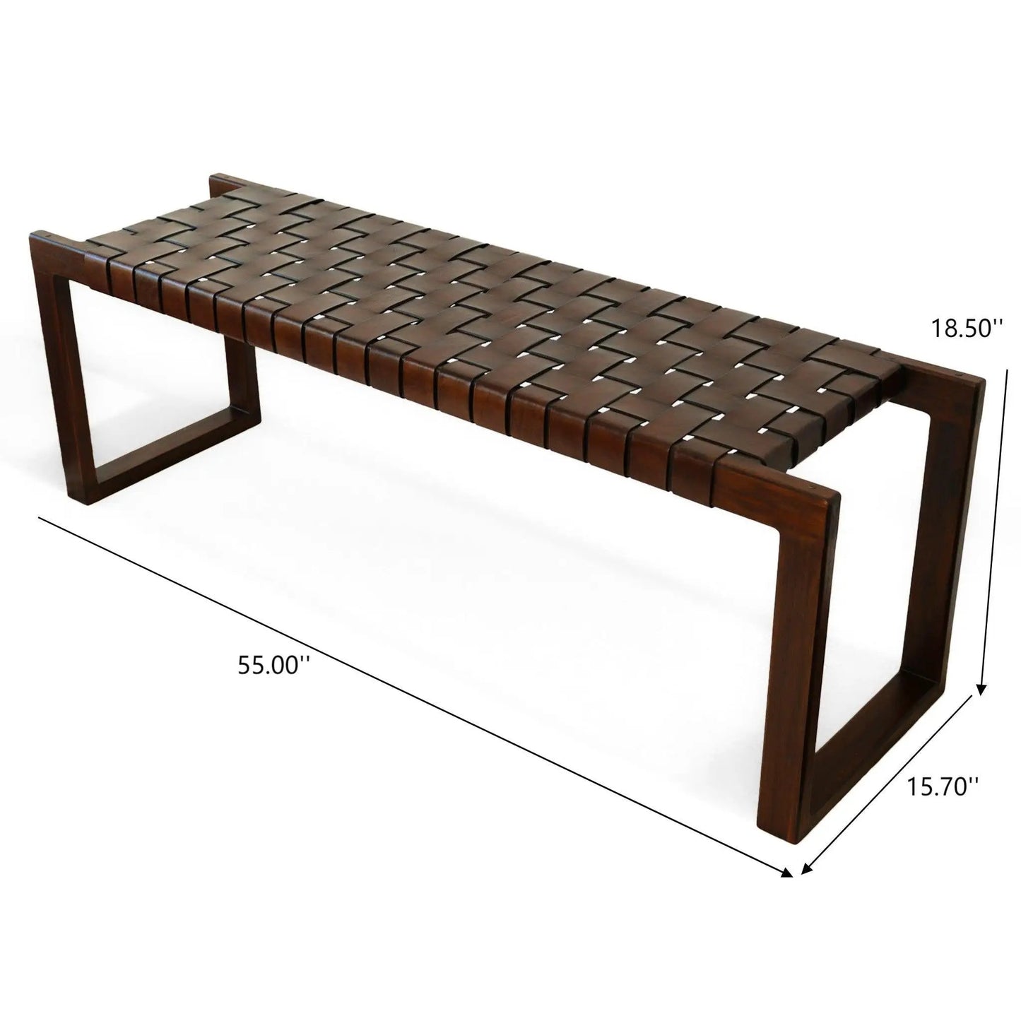 Christina Bench in Cognac and Dark Brown Tan