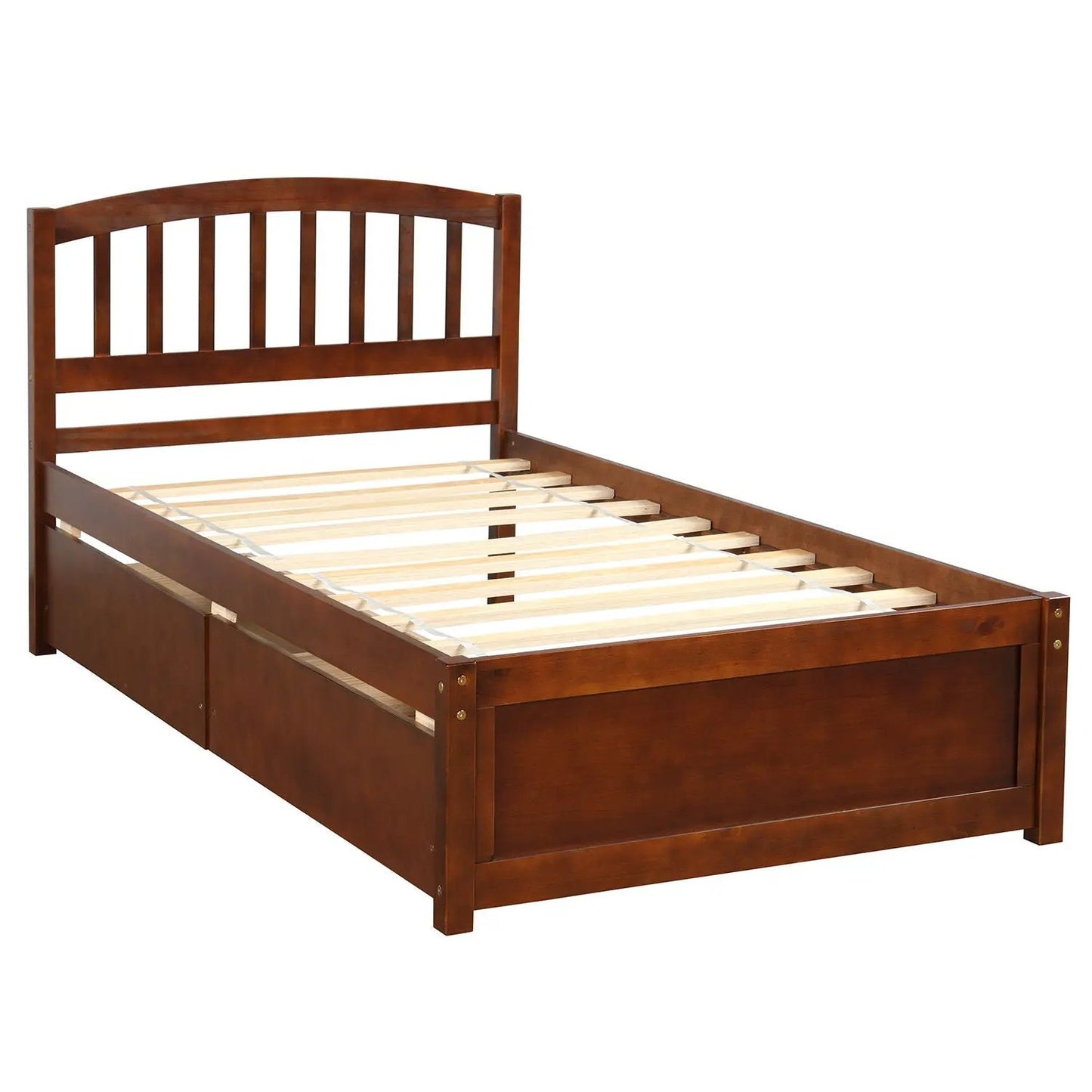 Wood Platform Storage Bed With Two Drawers