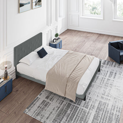 Modern Upholstered Bed Frame with Headboard