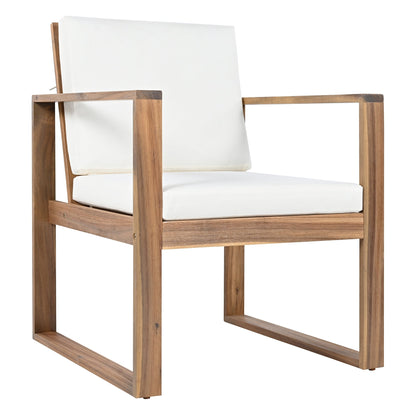 Trexm 7 Piece Acacia Patio Table and 6 Chairs Set