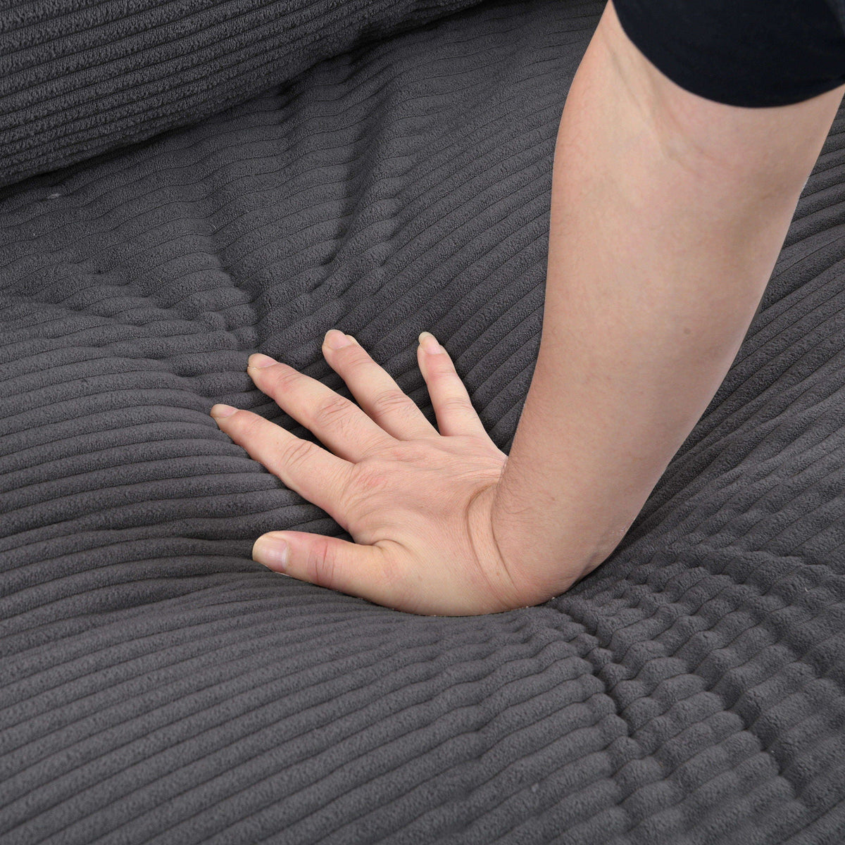 Modern Upholstered Three Seater Sofa and Pillows